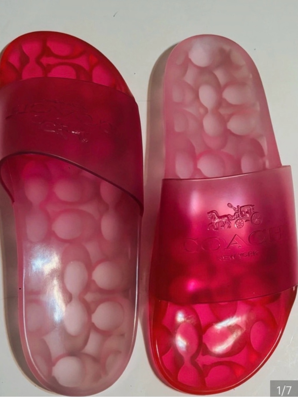 Coach Pink Ombre Slide Sandals